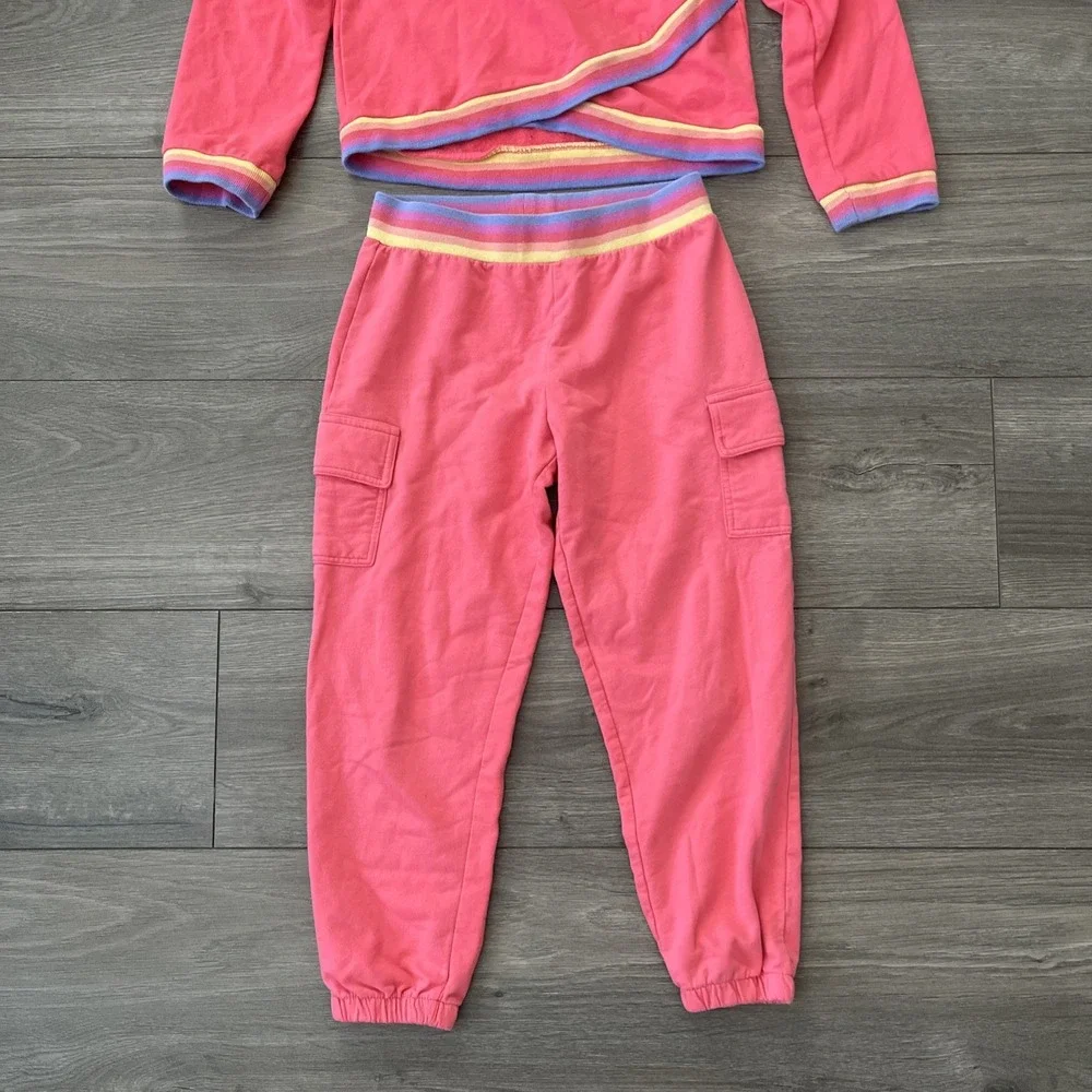 Tommy Bahama Girls L 10/12 Sweatsuit Pink Pants & Hoodie
